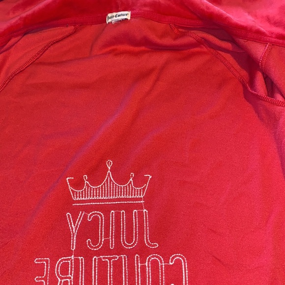 Retro, Juicy Couture, Cherry Red Velour, Zip Up, Juniors Extra Small, EUC - Picture 9 of 11